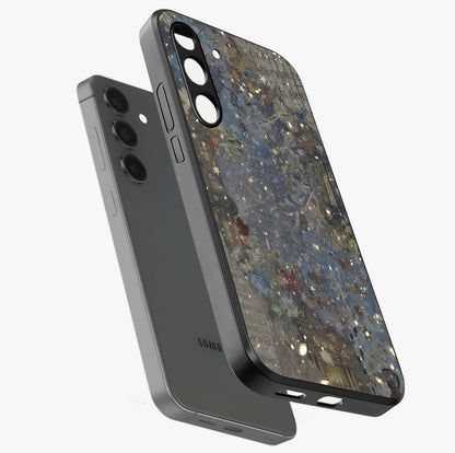 Aesthetic Astrolophia Glass Case displayed in angled mockup highlighting artistic aesthetic elements and smooth glass surface.