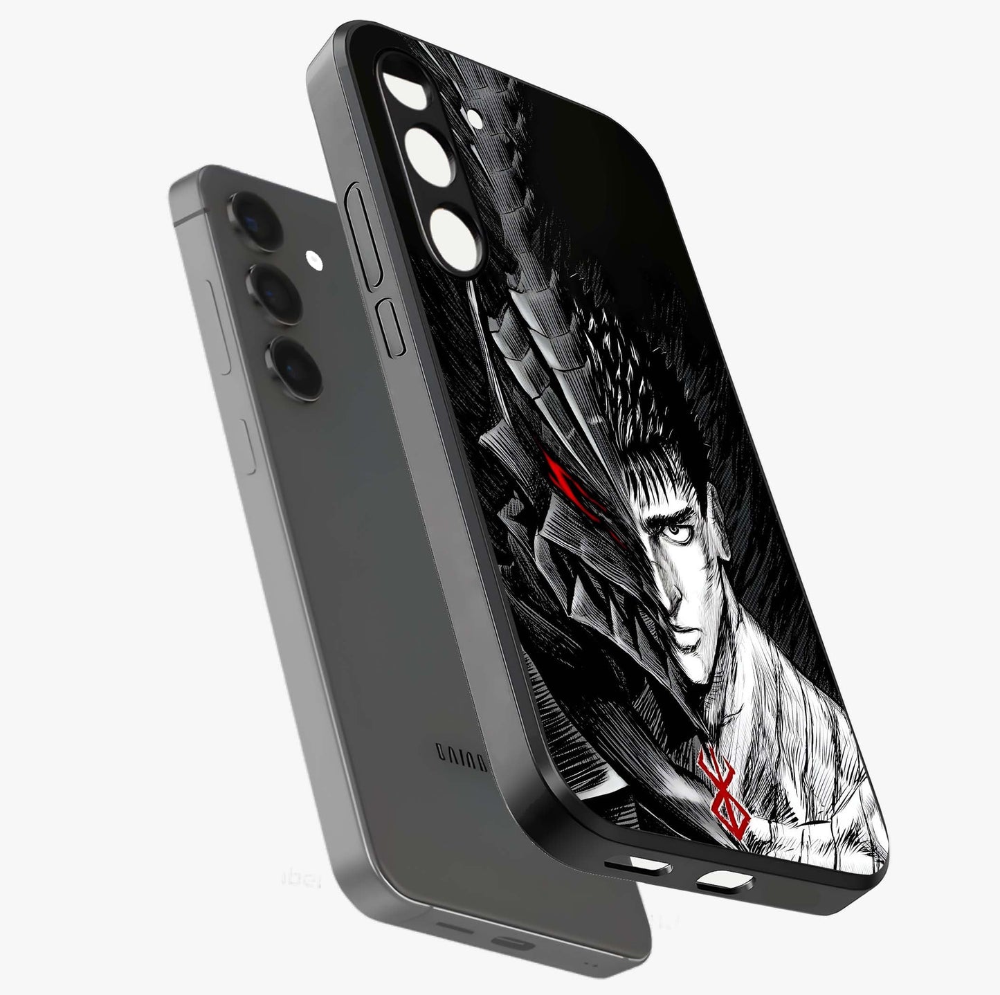 Berserker Blood Oath Glass Case displayed in angled mockup highlighting dark fantasy graphic design and powerful theme.