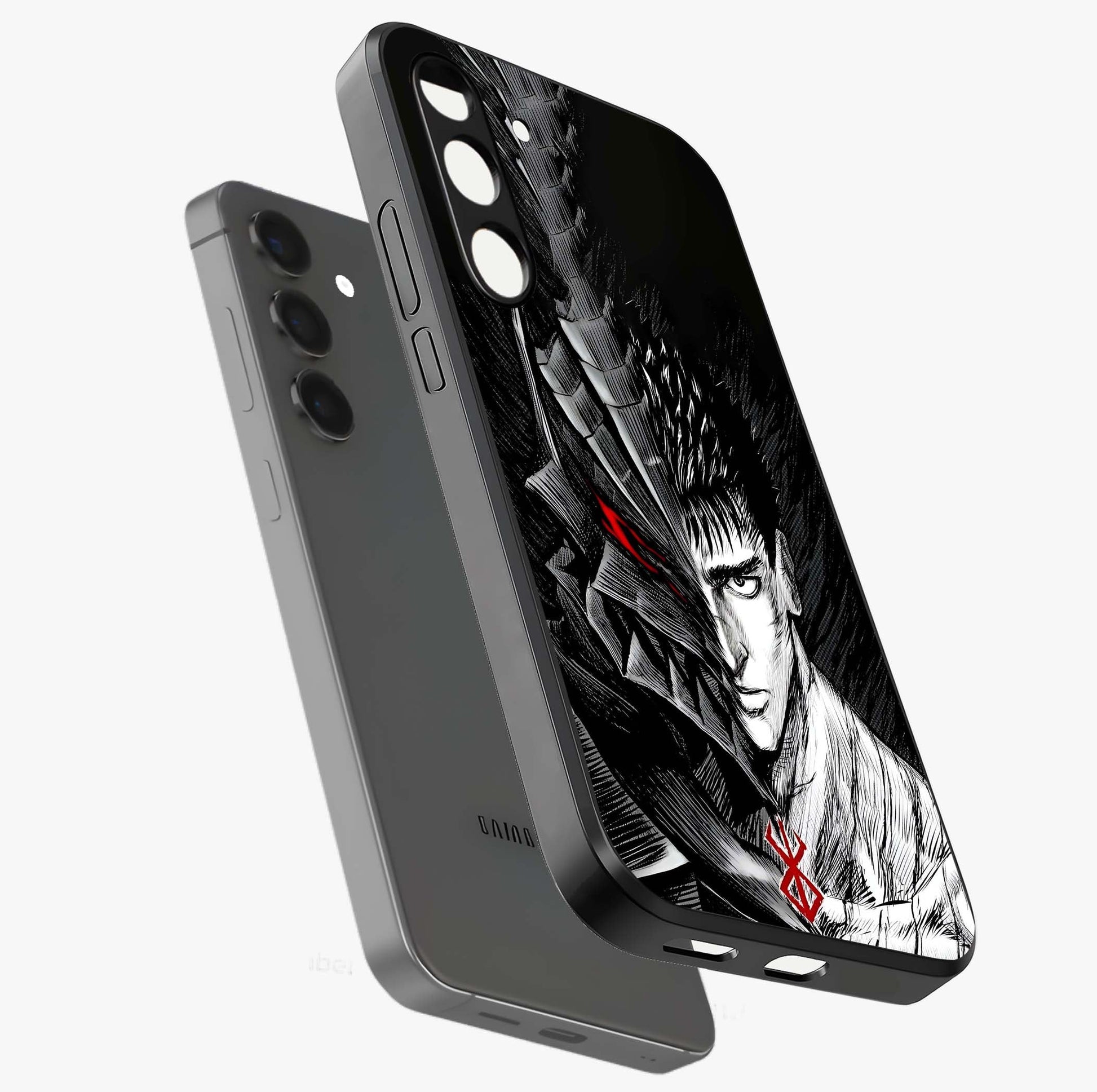 Berserker Blood Oath Glass Case displayed in angled mockup highlighting dark fantasy graphic design and powerful theme.