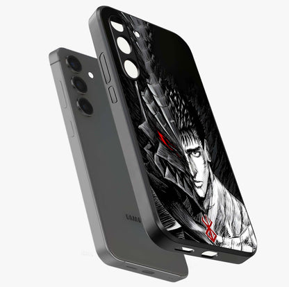 Berserker Blood Oath Glass Case displayed in angled mockup highlighting dark fantasy graphic design and powerful theme.