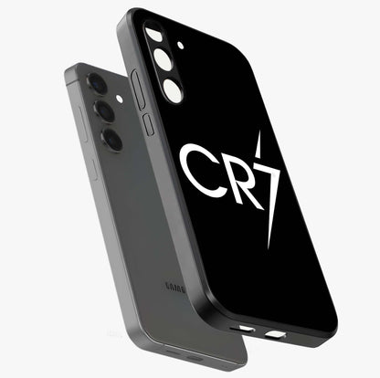 Cr7 Elite Strike Glass Case displayed in angled mockup highlighting powerful sports graphic with bold athletic theme.