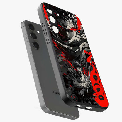 Demon Sword Resolve Glass Case displayed in angled mockup highlighting powerful demon sword illustration with dark fantasy aesthetic.