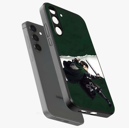 Emerald War Vanguard Glass Case displayed in angled mockup highlighting intense battle inspired design with emerald tone aesthetic.