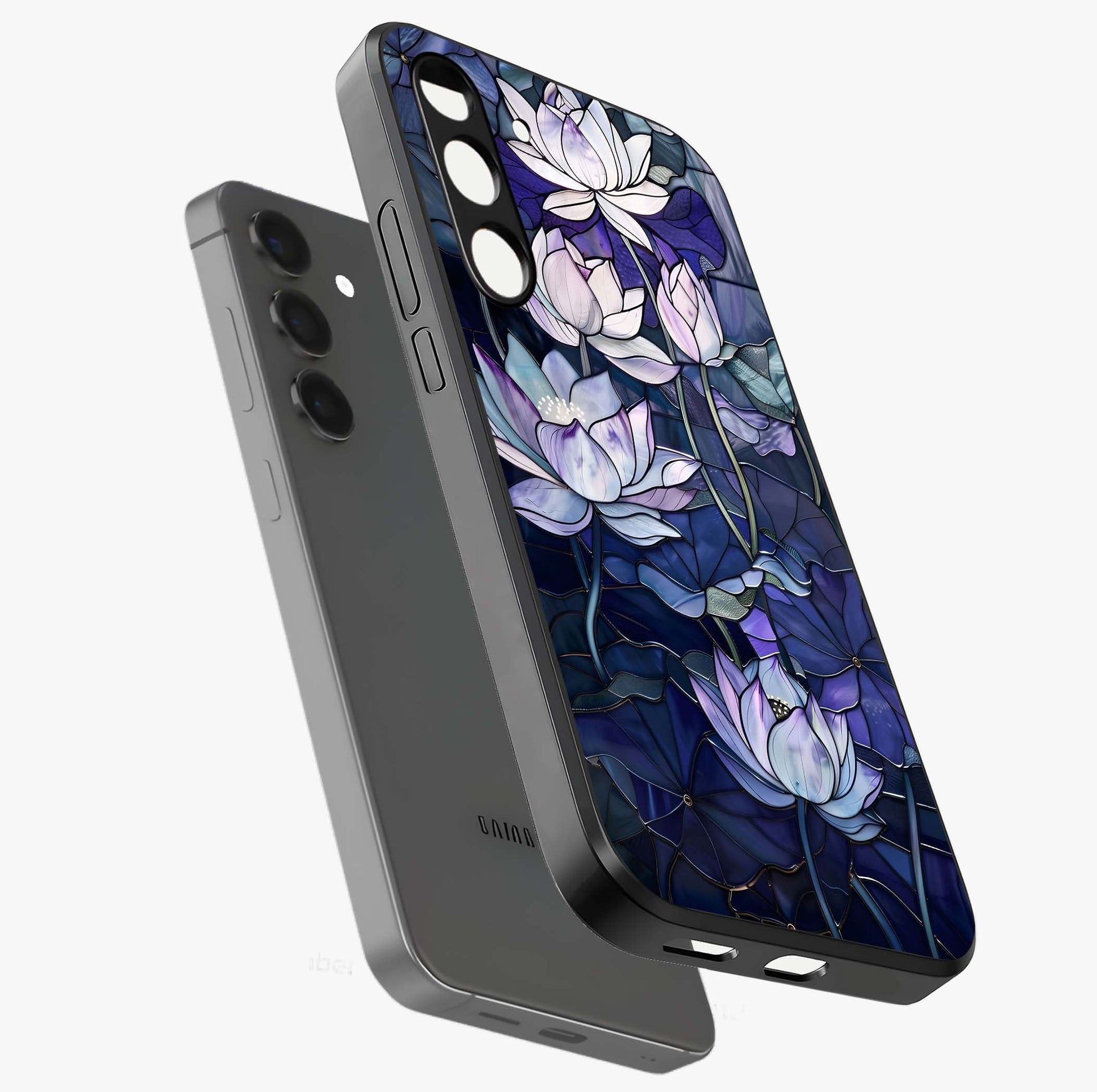 Gloss Petal Rush Glass Case displayed in angled mockup highlighting vibrant petal design with elegant floral aesthetic.
