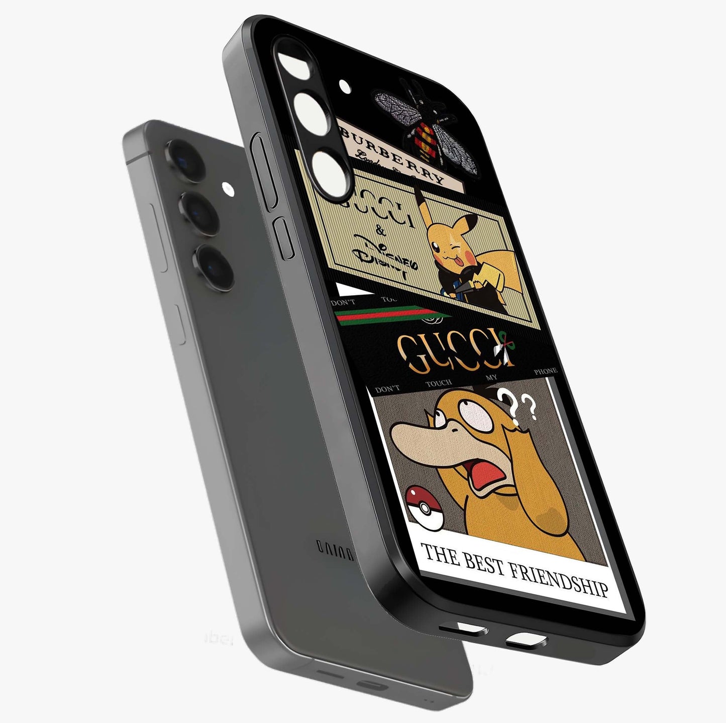 Gucci Play Mashup Glass Case displayed in angled mockup highlighting stylish fashion mashup design with bold aesthetic.