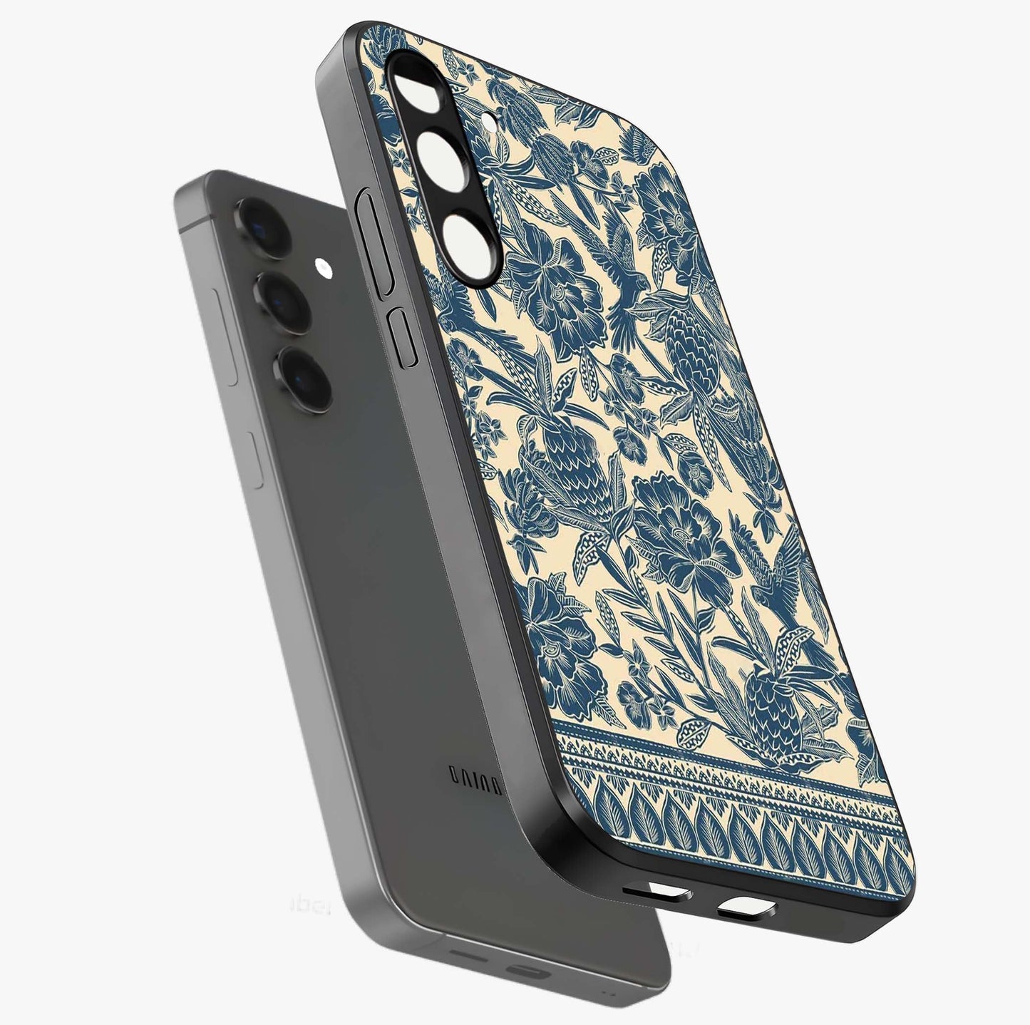 Heirloom Wild Bloom Glass Case displayed in angled mockup highlighting botanical bloom design with classic aesthetic style.