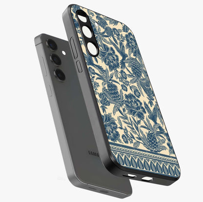 Heirloom Wild Bloom Glass Case displayed in angled mockup highlighting botanical bloom design with classic aesthetic style.