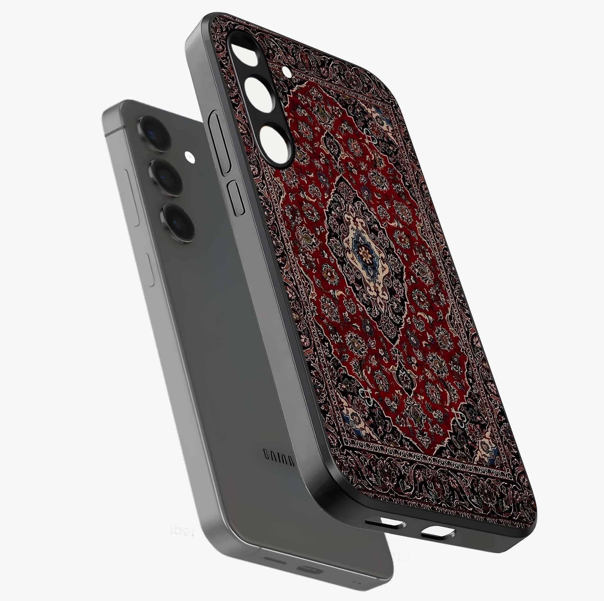 Heritage Carpet Royale Glass Case displayed in angled mockup highlighting intricate royal carpet design with heritage aesthetic.