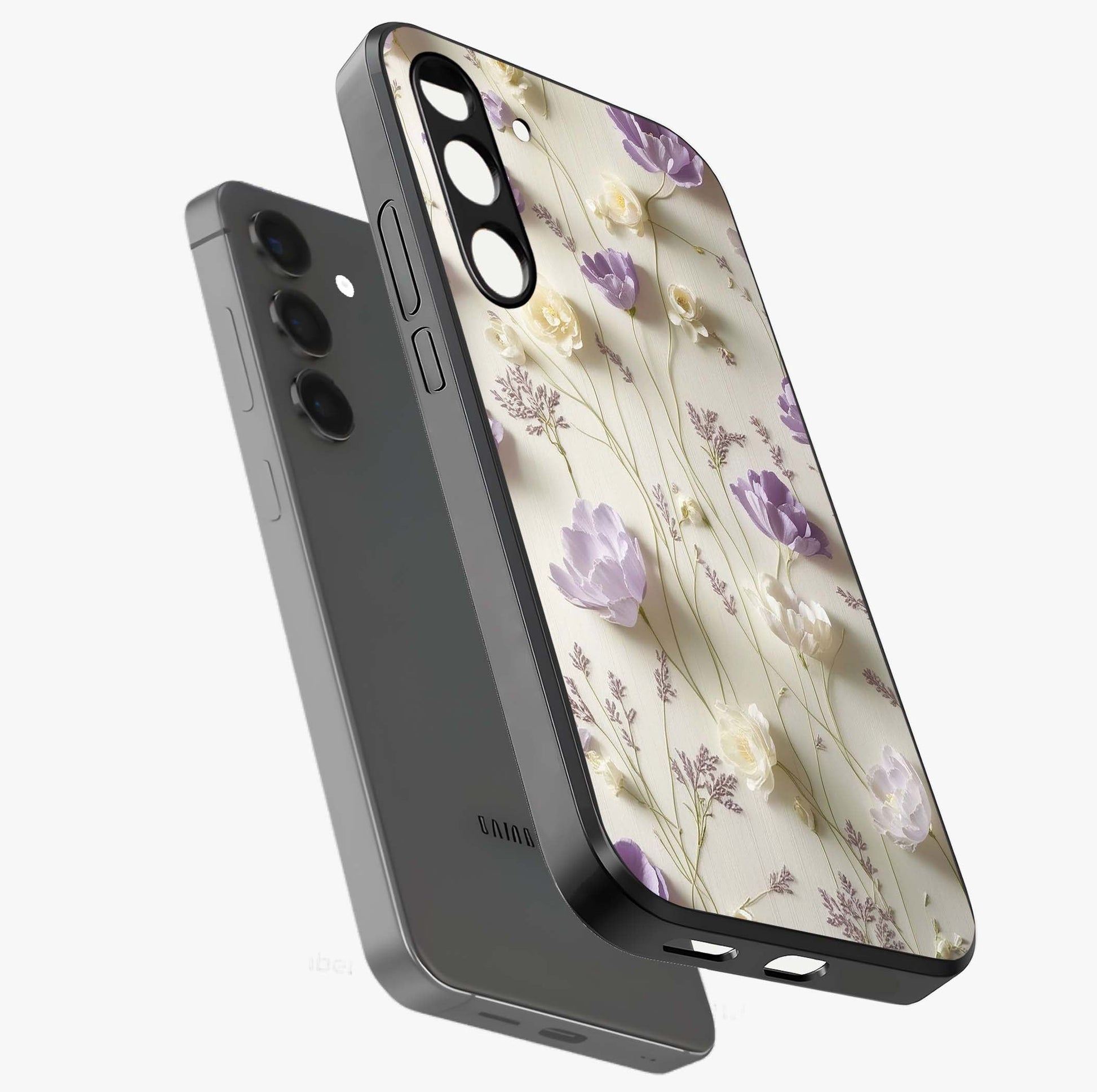 Lilac Breeze Harmony Glass Case displayed in angled mockup highlighting calm lilac breeze design with soothing aesthetic style.