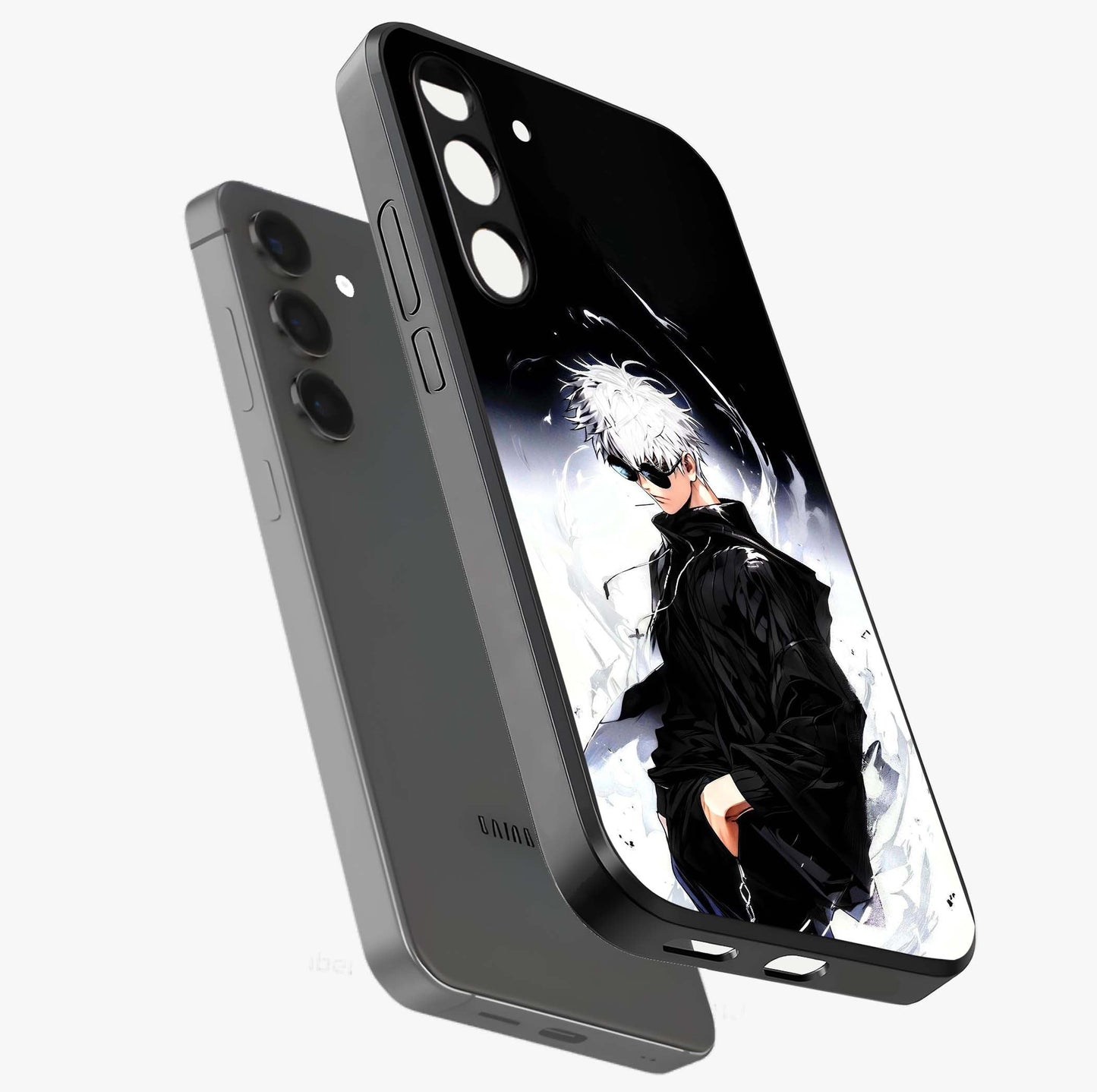 Limitless Shadow King Glass Case displayed in angled mockup highlighting dramatic dark hero design with intense aesthetic.