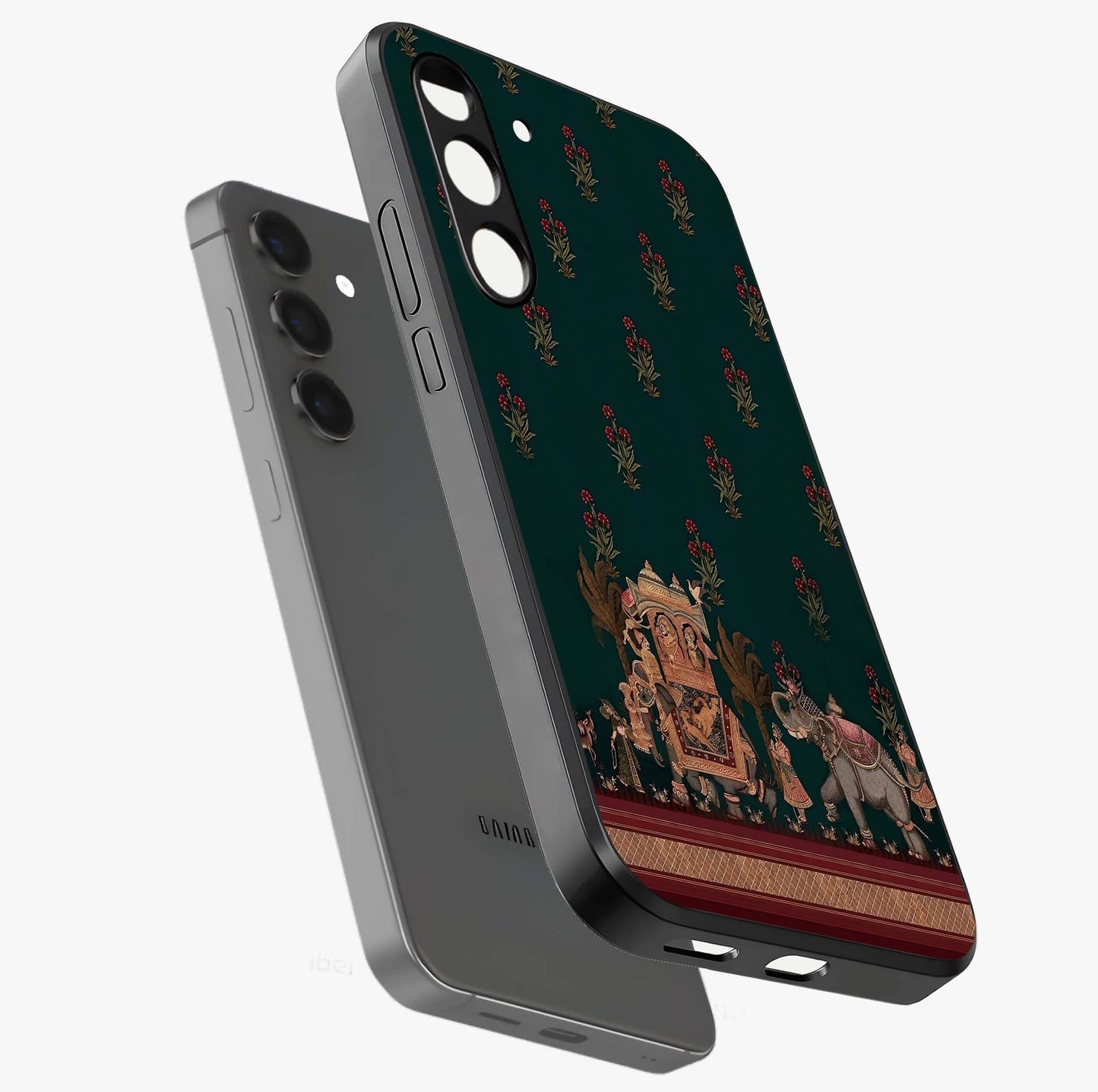 Macmerise Glass Case displayed in angled mockup highlighting trendy graphic design with sleek aesthetic style.