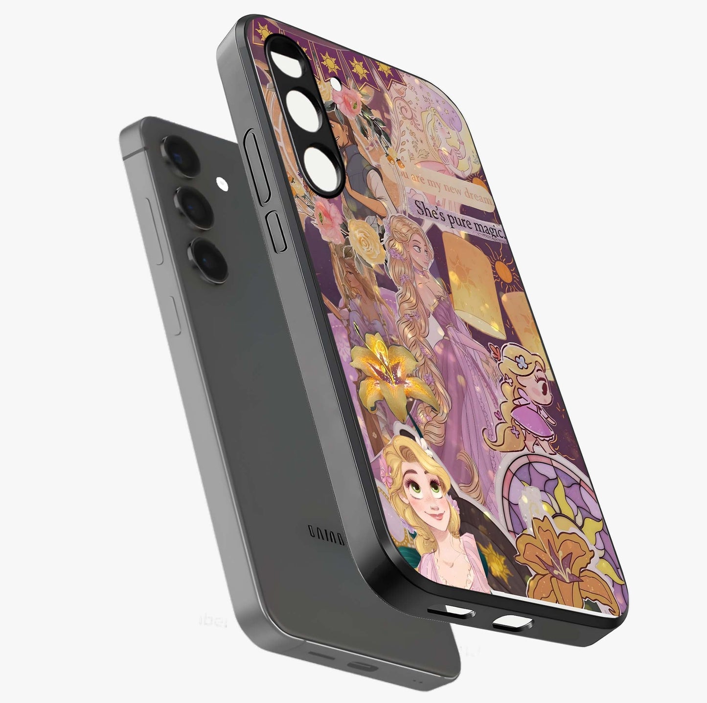 Magical Tangled Dream Glass Case displayed in angled mockup highlighting whimsical fantasy design with magical aesthetic.
