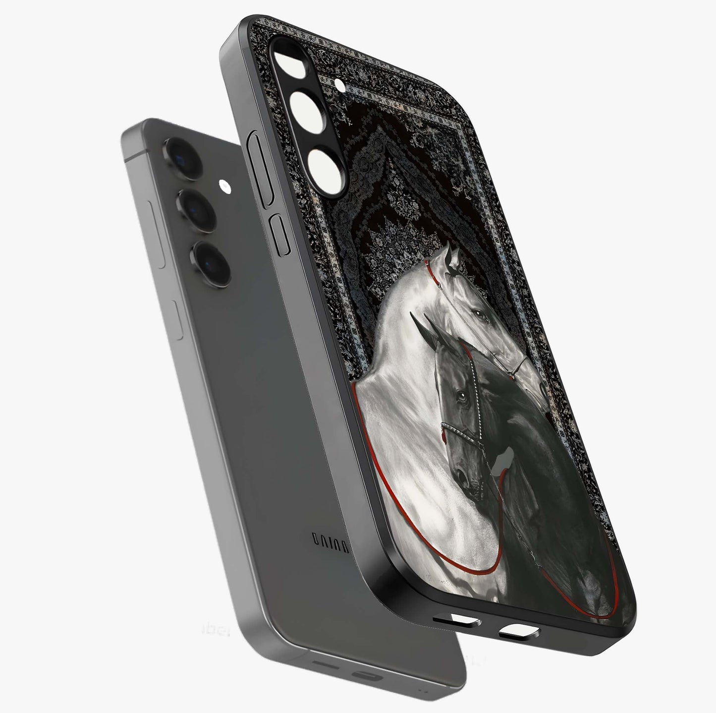 Majestic Ride Legacy Glass Case displayed in angled mockup highlighting sleek vehicle design with bold racing aesthetic.