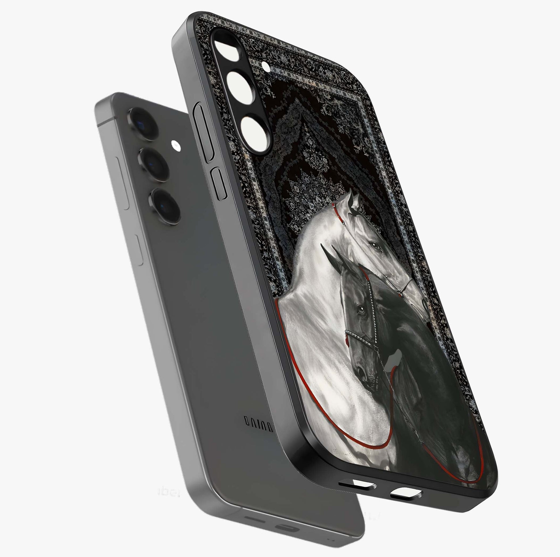 Majestic Ride Legacy Glass Case displayed in angled mockup highlighting sleek vehicle design with bold racing aesthetic.