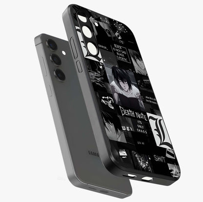 Midnight Chaos Mind Glass Case displayed in angled mockup highlighting chaotic artistic design with dramatic midnight aesthetic.