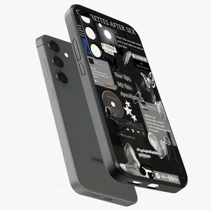 Midnight Love Echo Glass Case displayed in angled mockup highlighting elegant love inspired design with deep aesthetic style.