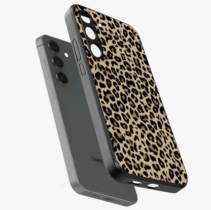 Savage Chic Pattern Glass Case displayed in angled mockup highlighting bold fashion inspired design with chic aesthetic.