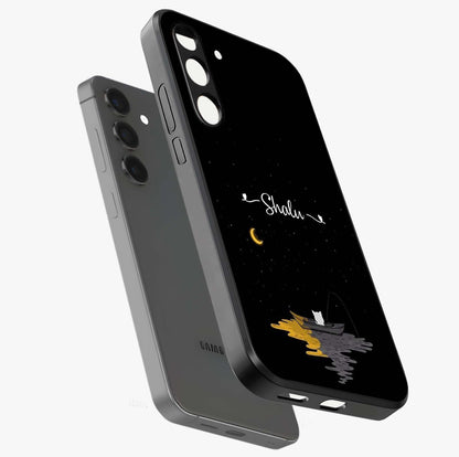 Silent Night Row Glass Case displayed in angled mockup highlighting peaceful evening design with dreamy night aesthetic.