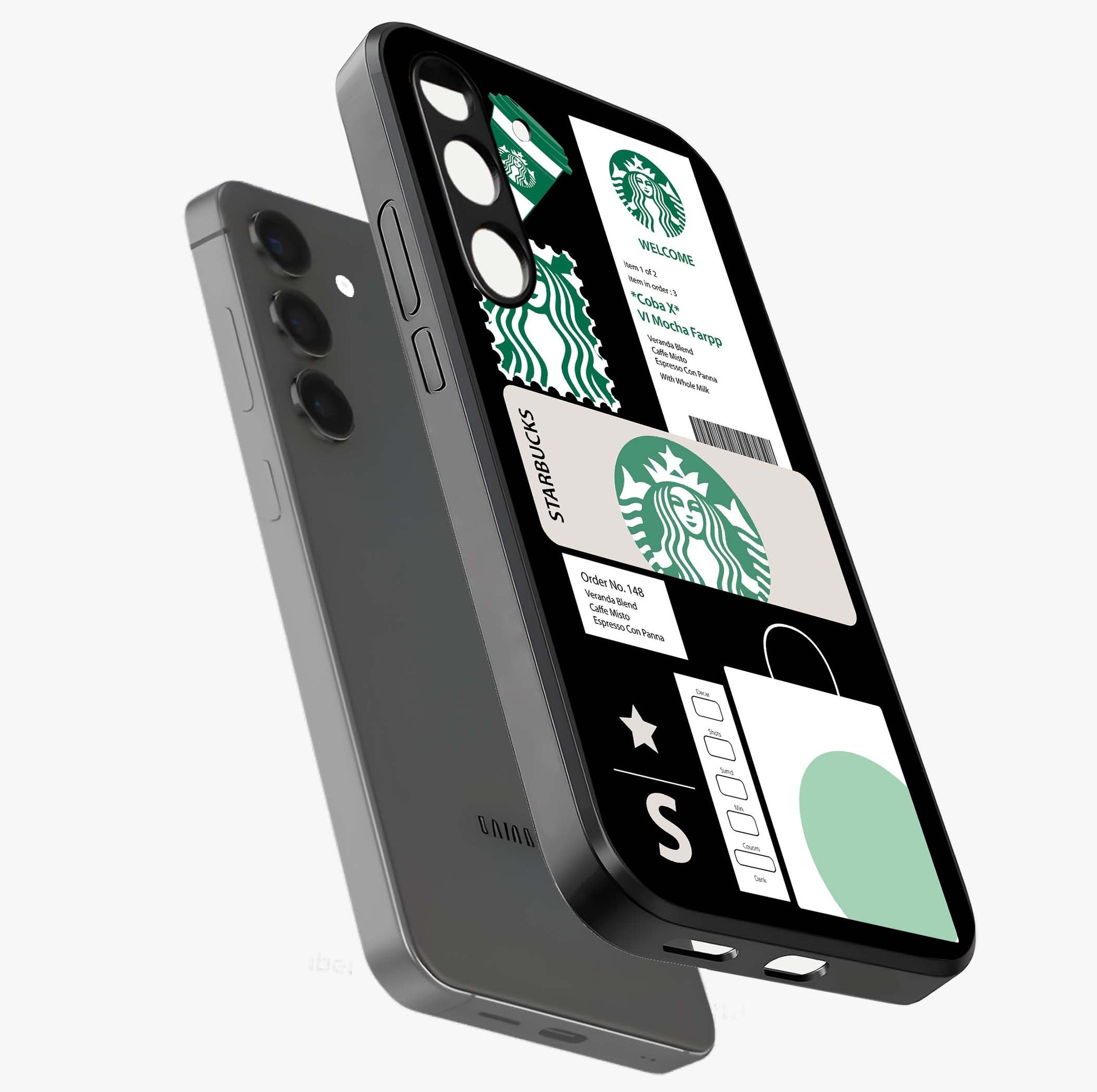 Starbucks Mocha Glass Case displayed in angled mockup highlighting stylish mocha themed design with cozy café aesthetic.