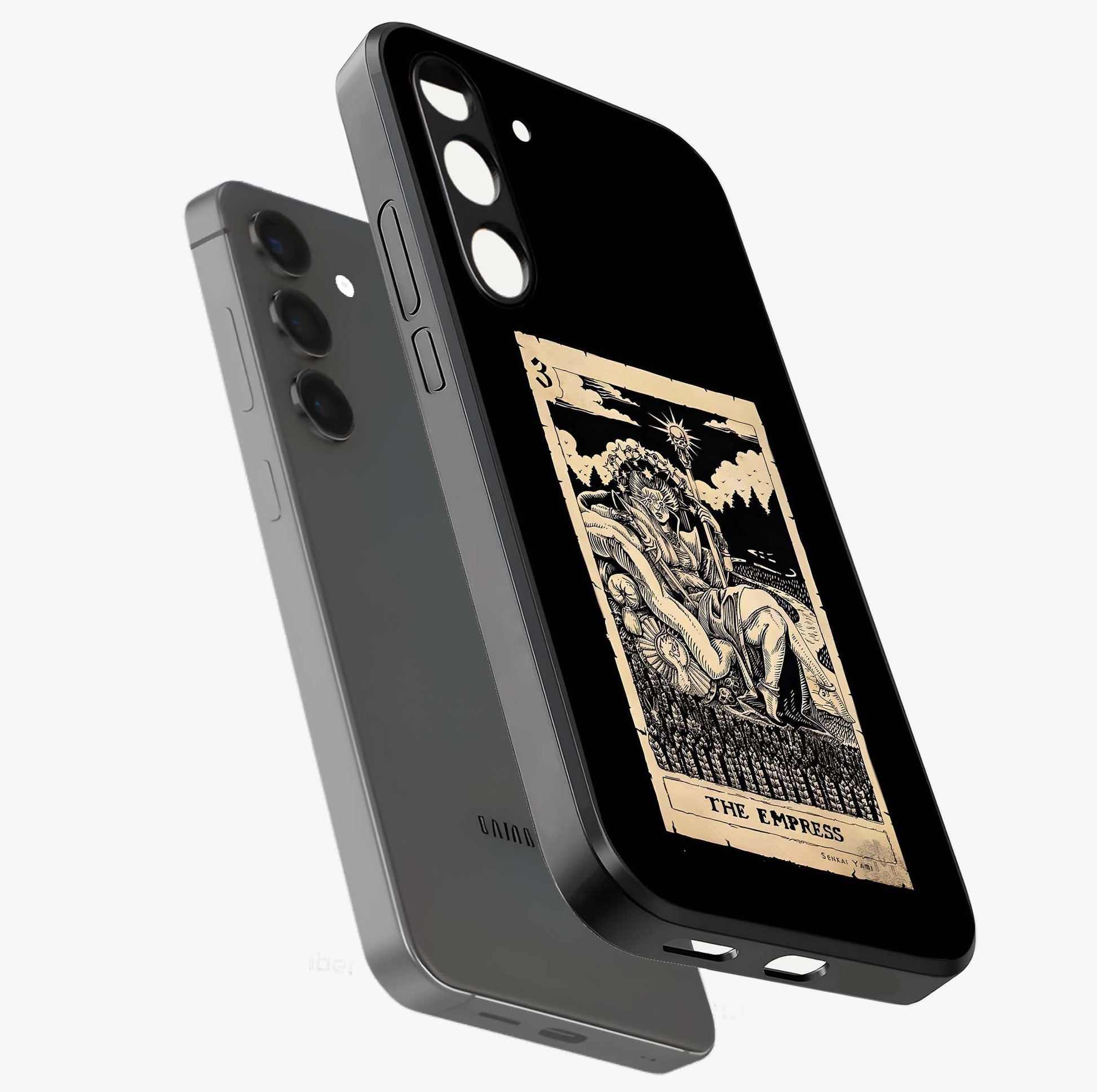 The Empress Glass Case displayed in angled mockup highlighting elegant royal design with majestic aesthetic style.