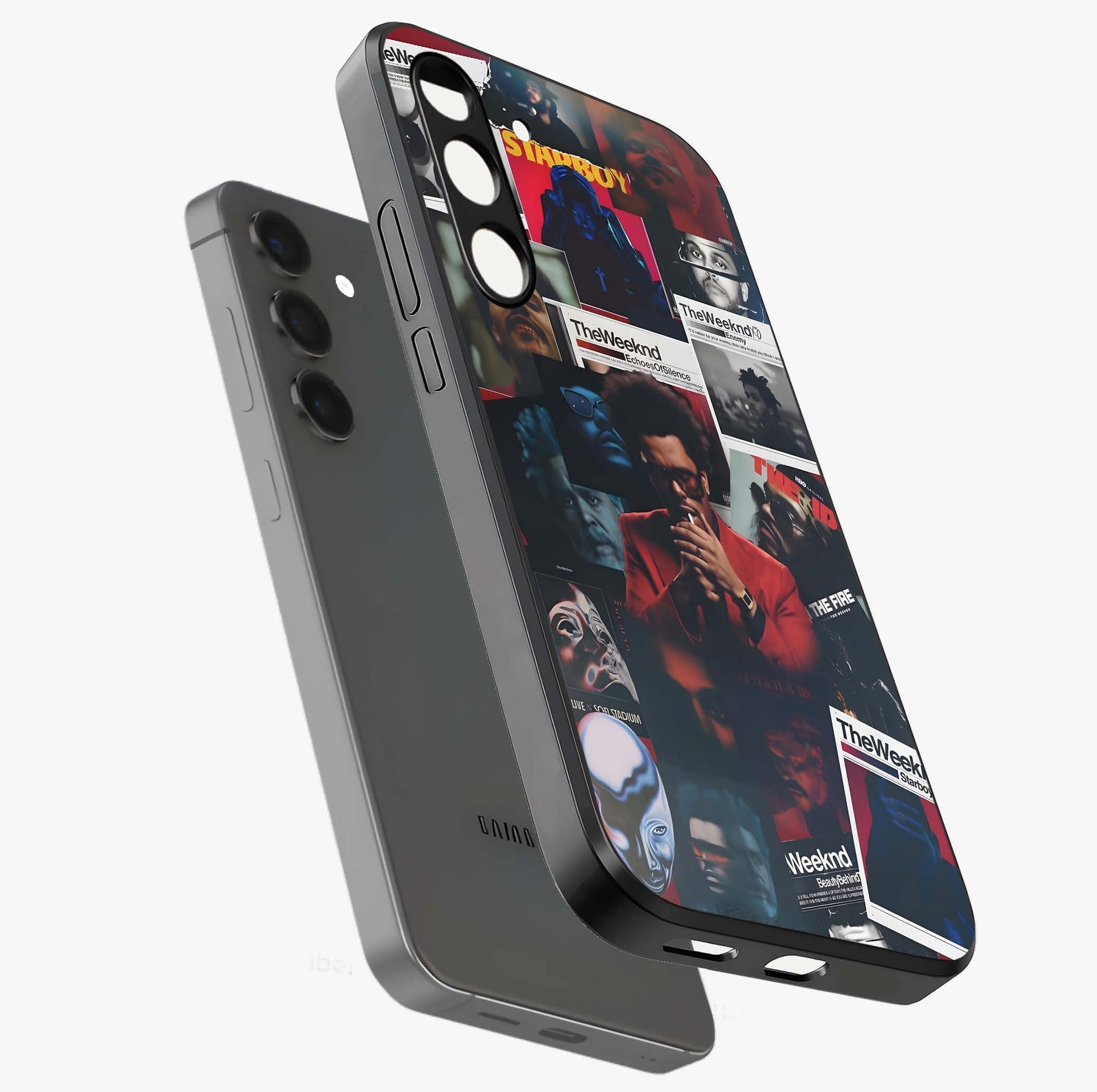 The Weeknd Glass Case displayed in angled mockup highlighting stylish pop culture inspired design with modern aesthetic.