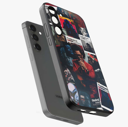 The Weeknd Glass Case displayed in angled mockup highlighting stylish pop culture inspired design with modern aesthetic.