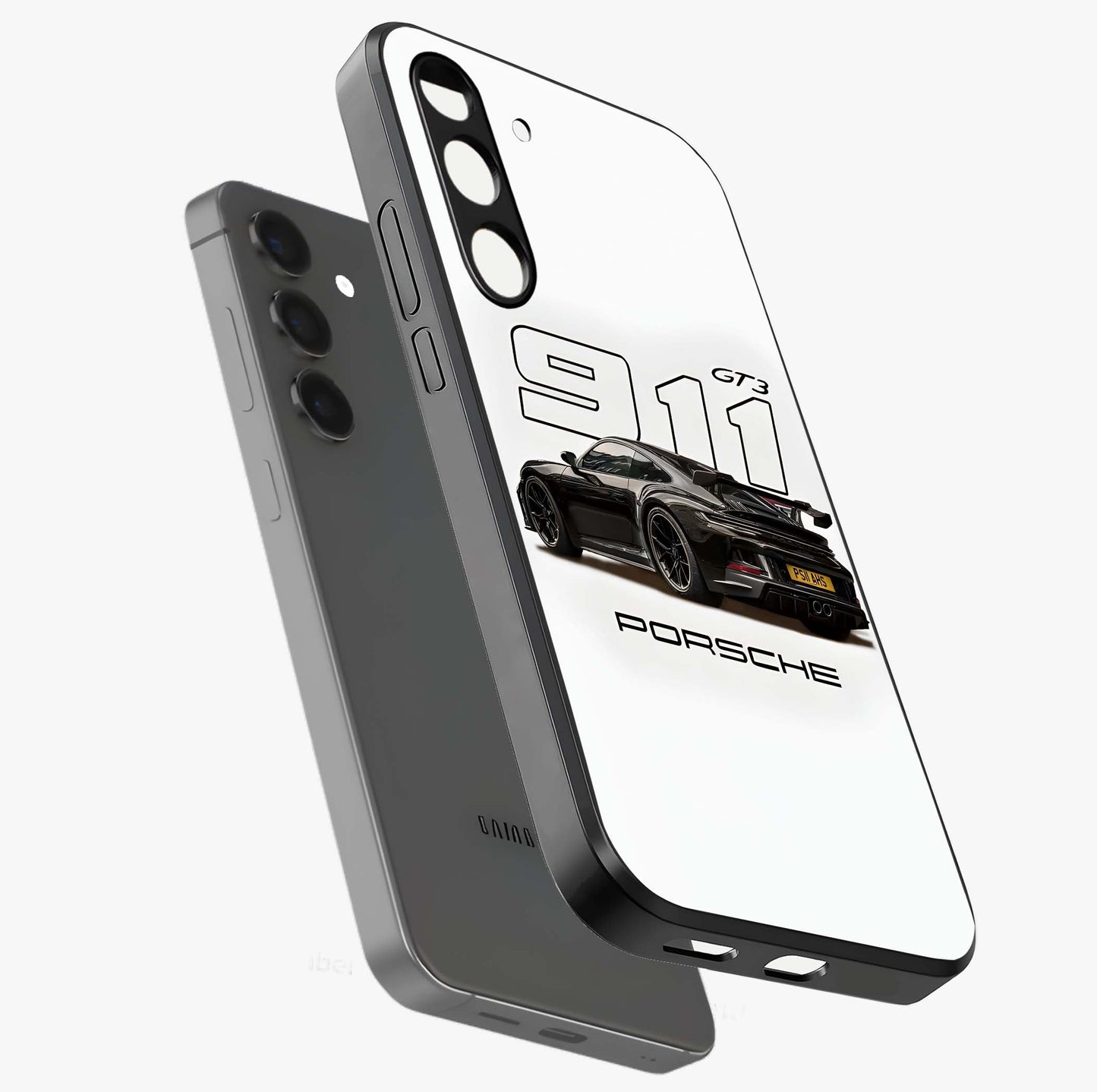 Turbo Legacy Icon Glass Case displayed in angled mockup highlighting dynamic automotive design with performance aesthetic.