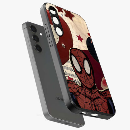 Web Warrior Vibes Glass Case displayed in angled mockup highlighting dynamic web design with comic style aesthetic.