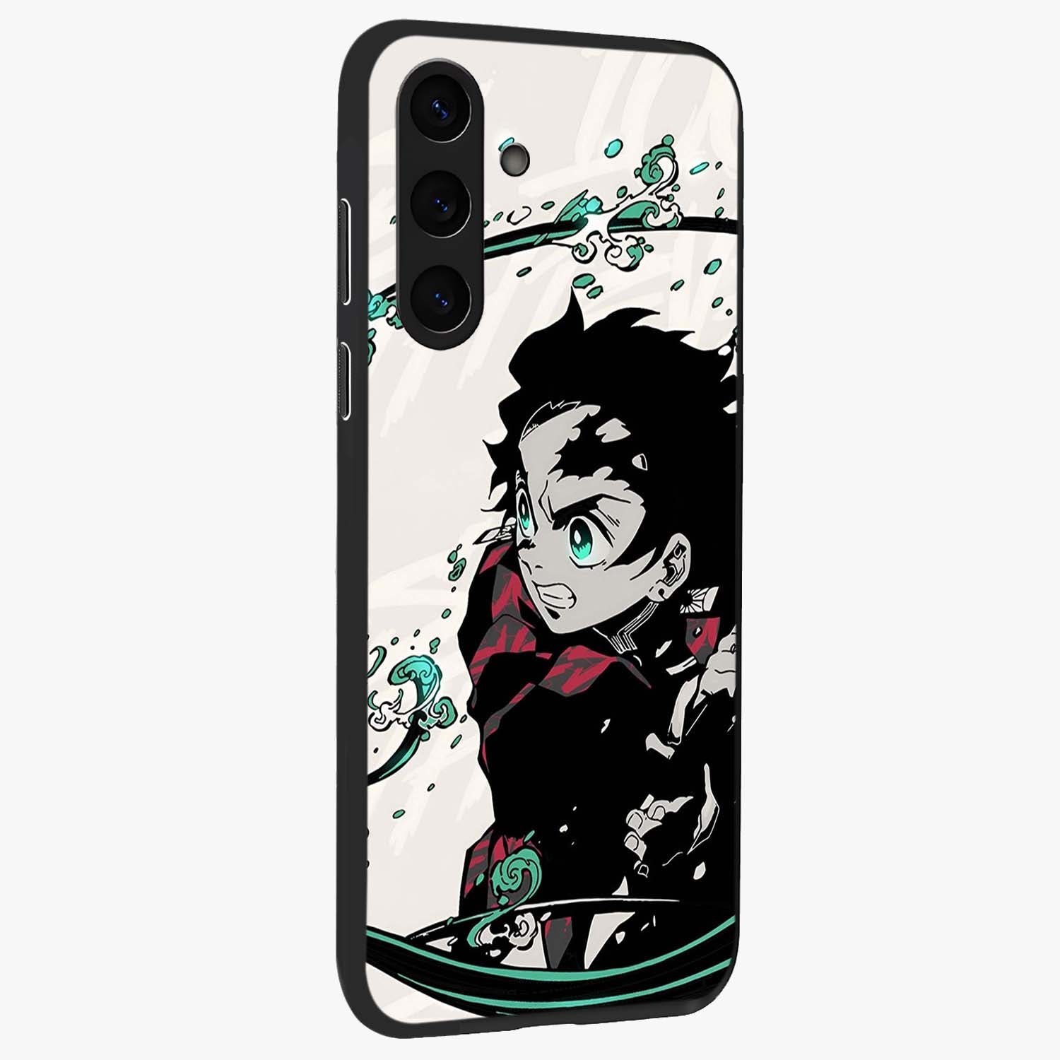 Demon Slayer Glass Case upright view showcasing powerful anime artwork with intense warrior theme.
