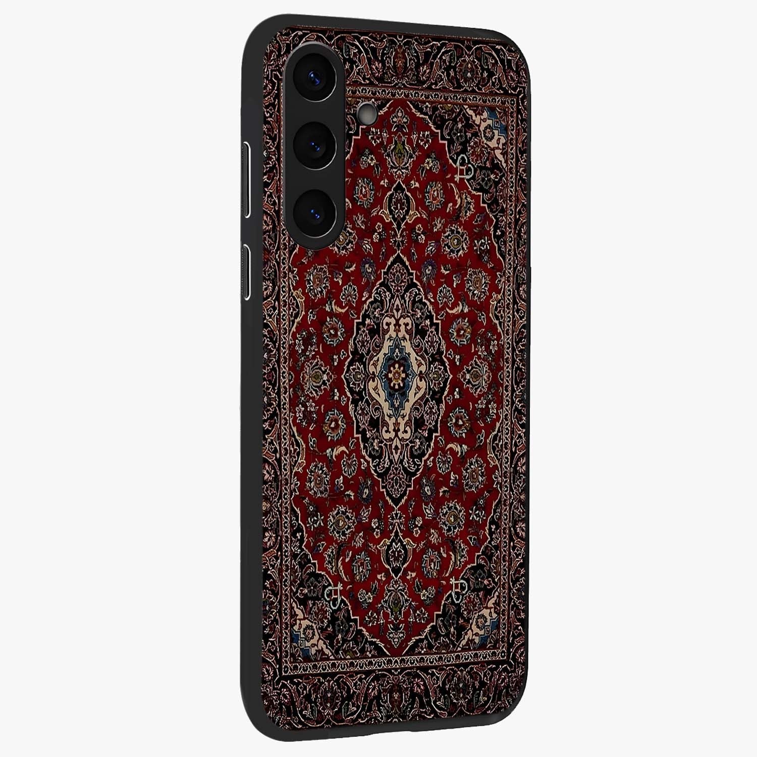Heritage Carpet Royale Glass Case upright view showcasing detailed ornamental artwork with luxurious traditional theme.