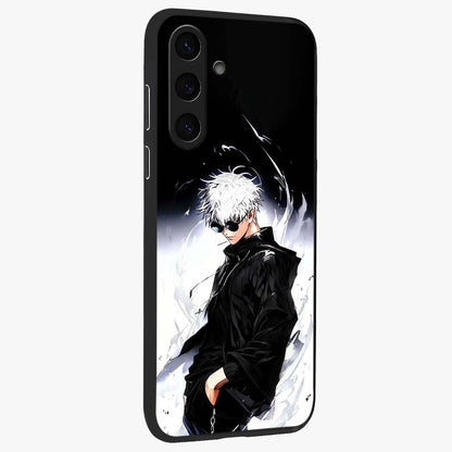 Limitless Shadow King Glass Case upright view showcasing bold shadow warrior artwork with epic fantasy theme.