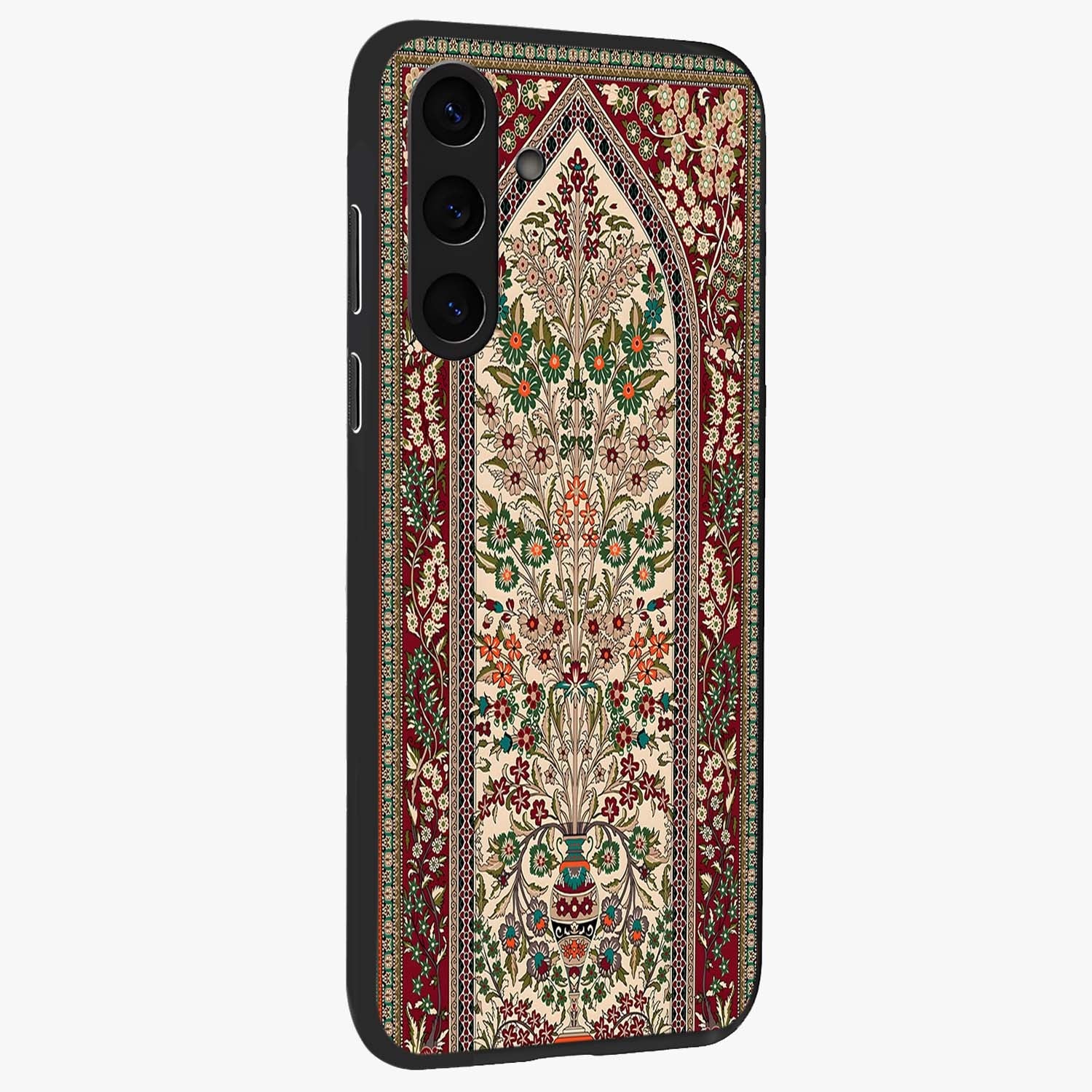 Persian Inspired Glass Case upright view showcasing decorative Persian artwork with rich heritage theme.