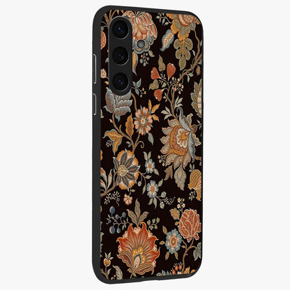 Vintage Floral Dream Glass Case upright view showcasing delicate floral artwork with timeless vintage theme.