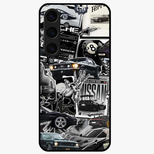 Aesthetic Dark Love Glass Case showing flat back view with dark romantic artwork and glossy glass finish.