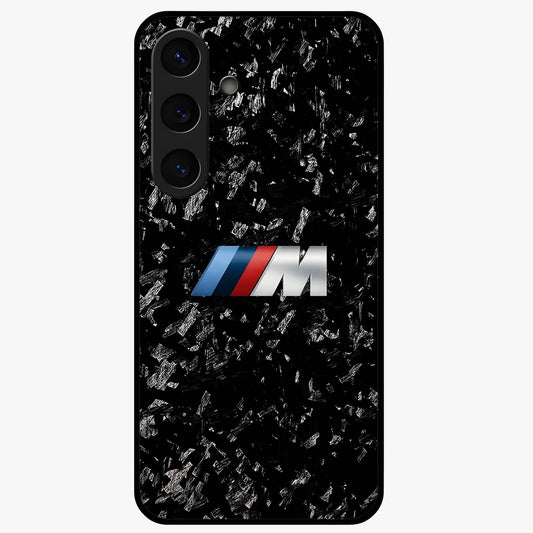 Carbon Speed Mark Glass Case showing flat back view with sporty carbon pattern artwork and glossy glass finish.