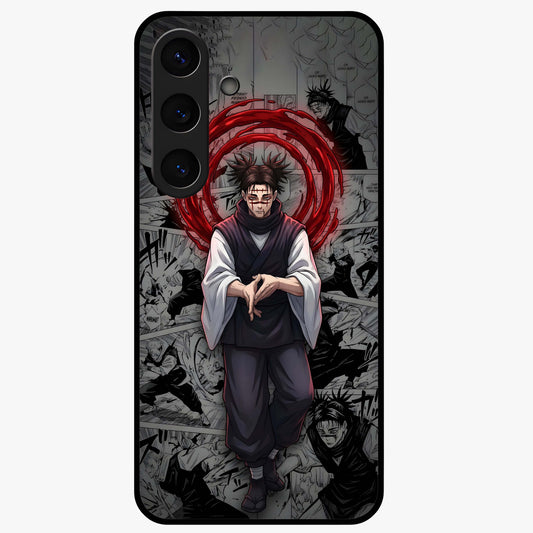Cursed Ritual Ascension Glass Case showing flat back view with dark ritual themed artwork and glossy glass finish.