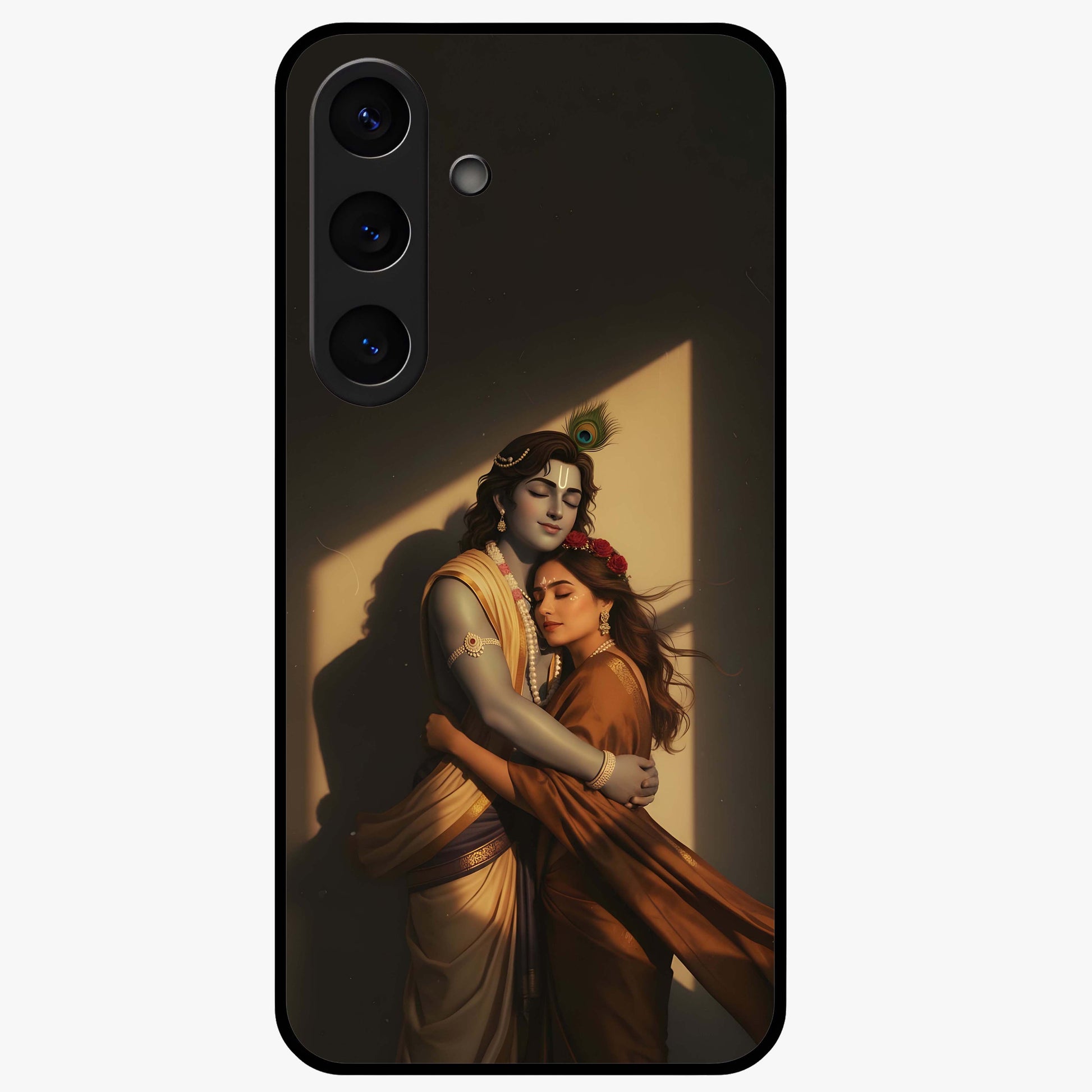 Divine Eternal Love Glass Case showing flat back view with spiritual love themed artwork and glossy glass finish.