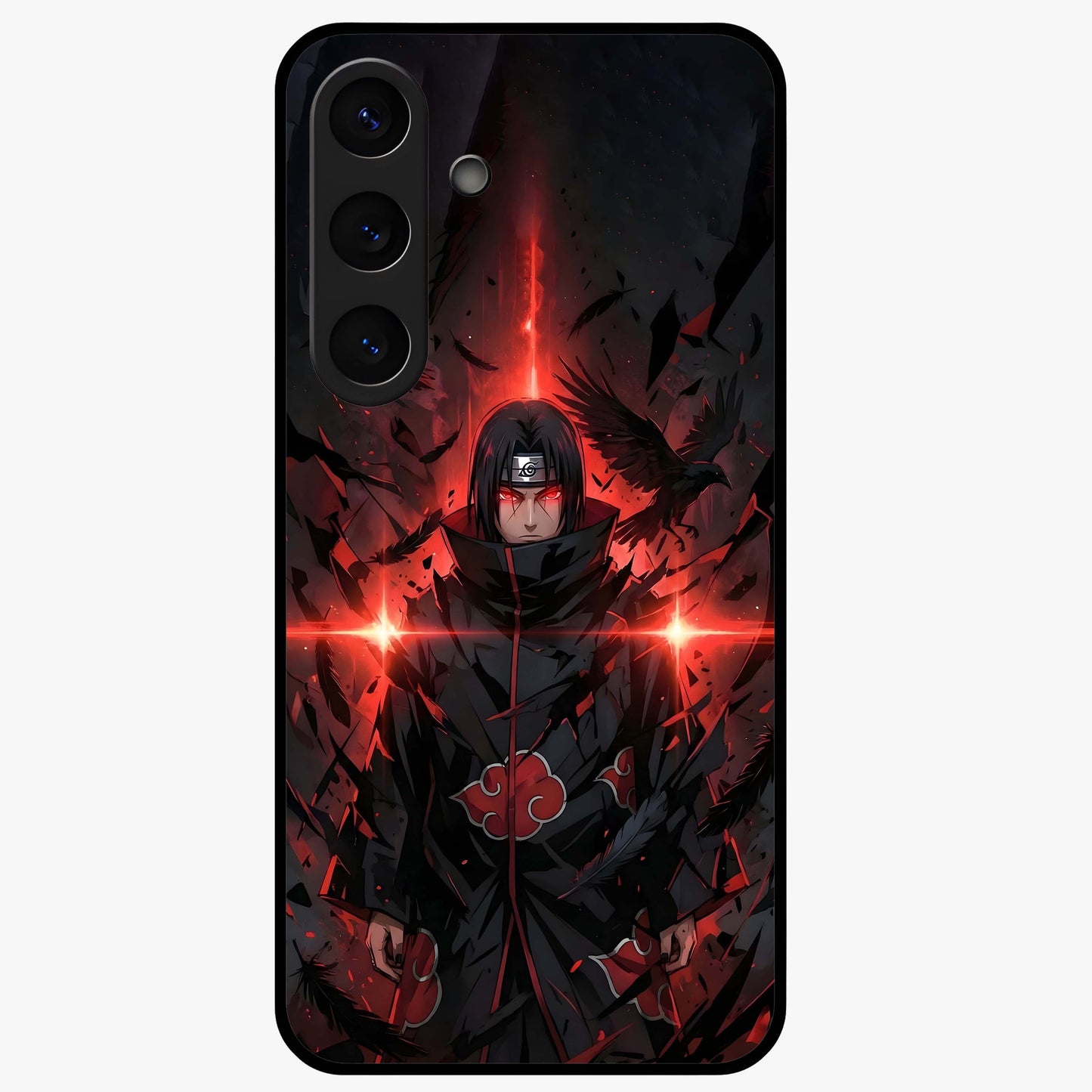 Focus Mode On Glass Case showing flat back view with bold motivational typography design and glossy glass finish.