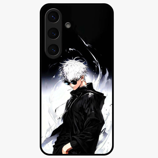 Limitless Shadow King Glass Case showing flat back view with powerful shadow warrior artwork and glossy glass finish.