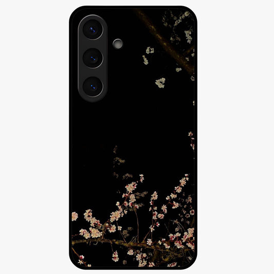 Petal Moon Light With Custom Name Glass Case showing flat back view with floral moonlight artwork and personalized name design.