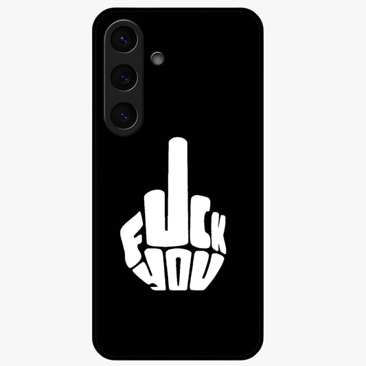 Rebel Mode On Glass Case showing flat back view with bold rebellious typography artwork and glossy glass finish.