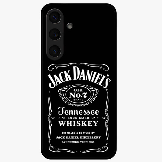 Vintage Whiskey Heritage Glass Case showing flat back view with classic whiskey inspired artwork and glossy glass finish.