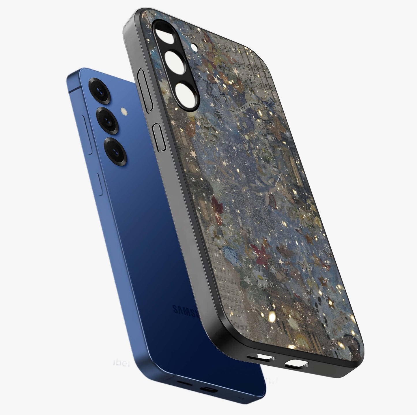Aesthetic Astrolophia Glass Case displayed in angled mockup highlighting artistic aesthetic elements and smooth glass surface.