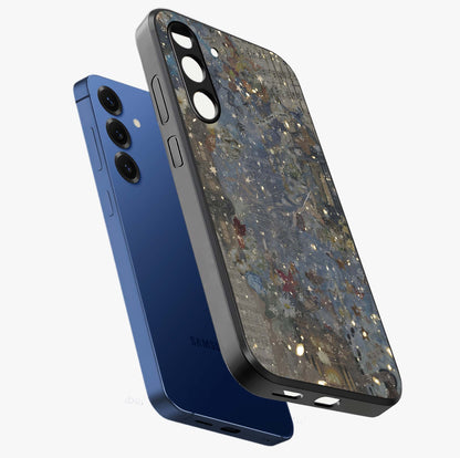 Aesthetic Astrolophia Glass Case displayed in angled mockup highlighting artistic aesthetic elements and smooth glass surface.