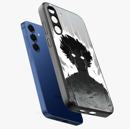 Awakened Inner Rage Glass Case displayed in angled mockup highlighting powerful graphic design and bold artistic theme.