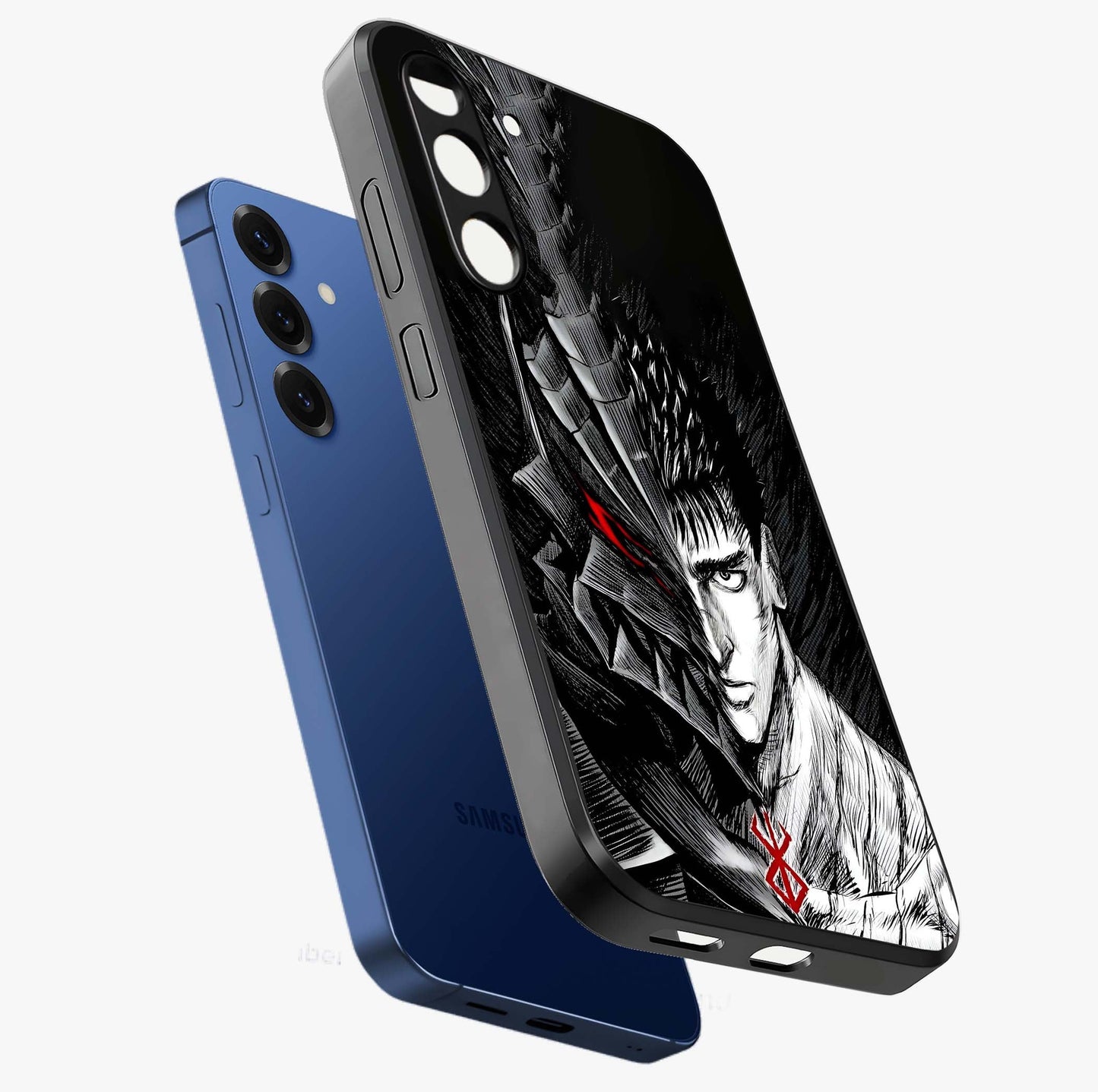 Berserker Blood Oath Glass Case displayed in angled mockup highlighting dark fantasy graphic design and powerful theme.