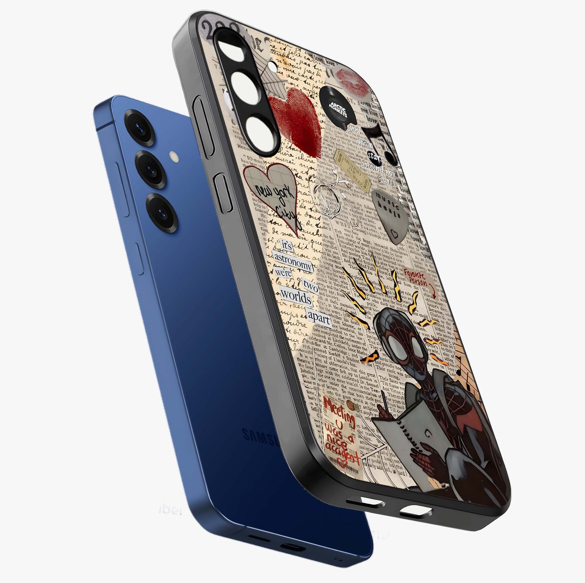 City Dream Sketch Glass Case displayed in angled mockup highlighting minimal city illustration with aesthetic sketch style.
