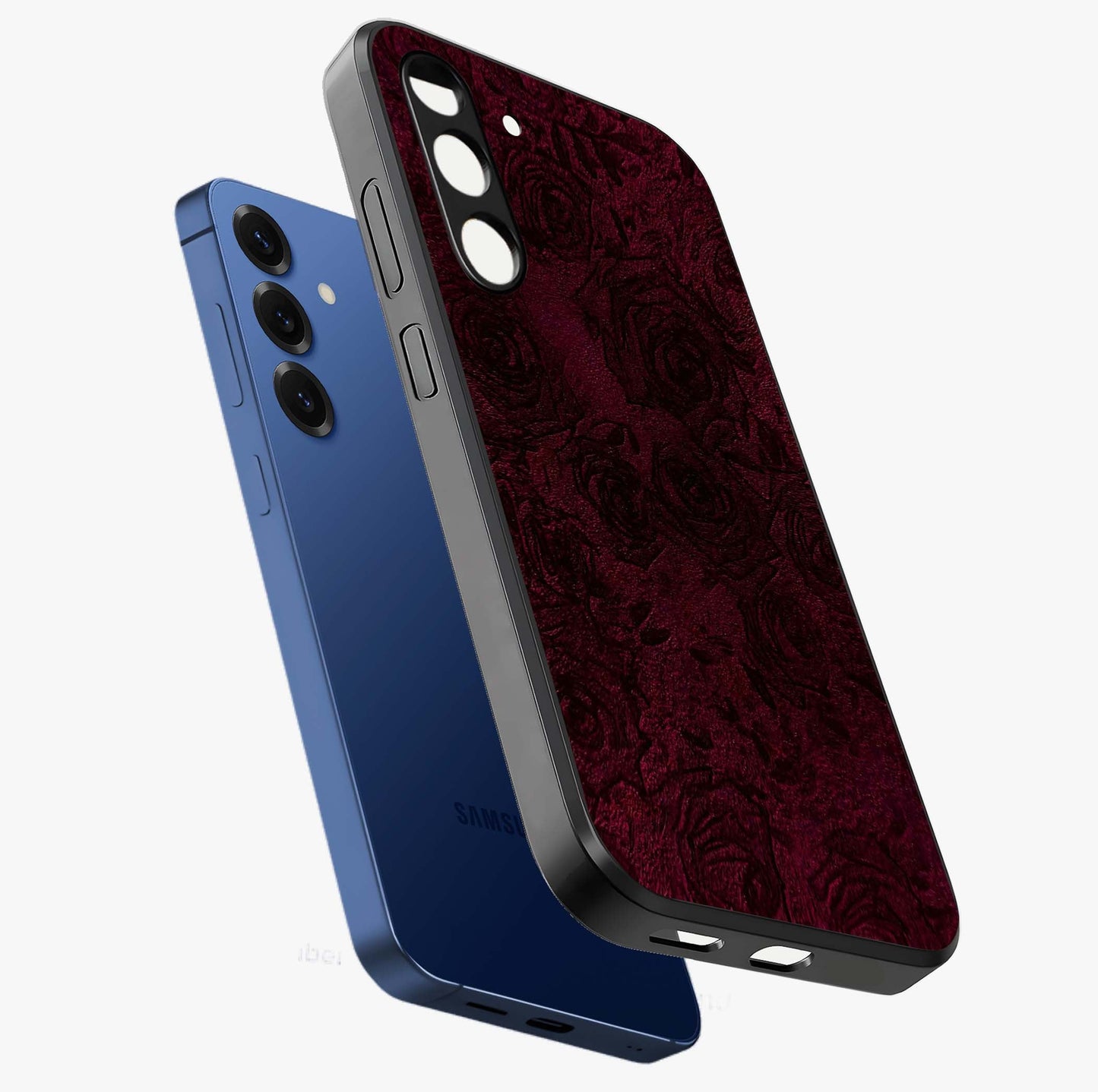 Crimson Fade Flow Glass Case displayed in angled mockup highlighting smooth gradient design with modern aesthetic style.