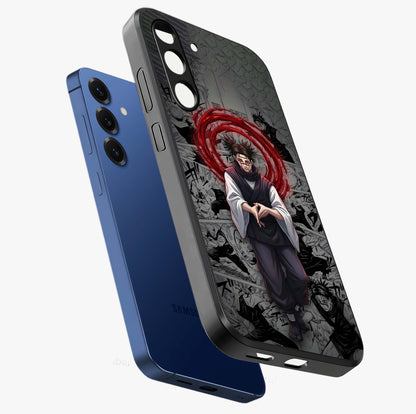 Cursed Ritual Ascension Glass Case displayed in angled mockup highlighting mystical ritual illustration with supernatural aesthetic.