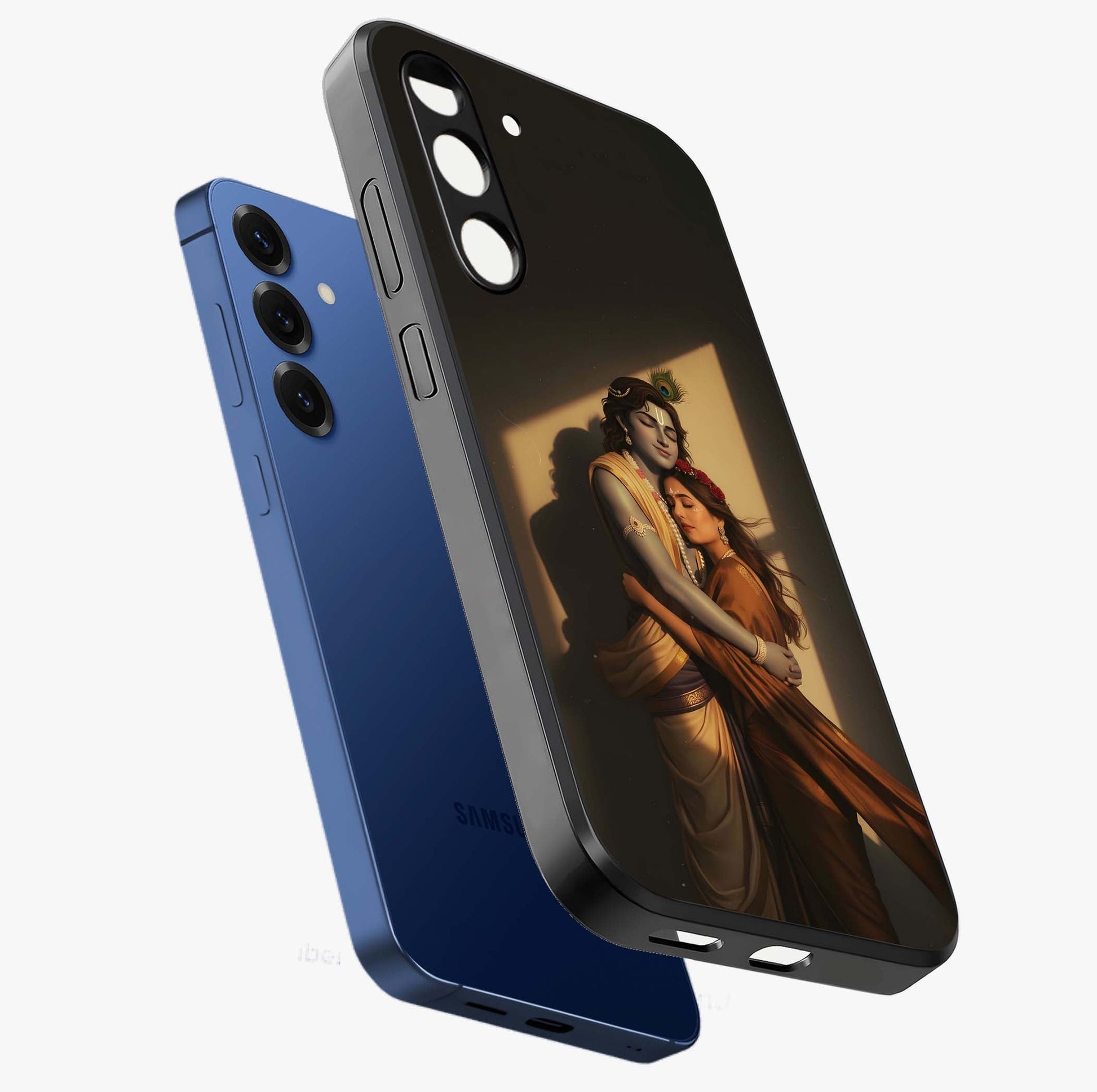 Divine Eternal Love Glass Case displayed in angled mockup highlighting elegant divine inspired design with peaceful aesthetic.